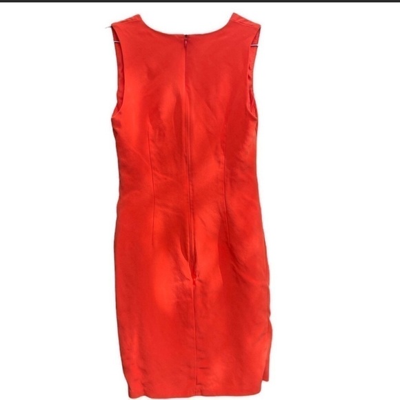 DENNIS Merotto orange dress sz 4 sleeveless mini - Picture 5 of 7